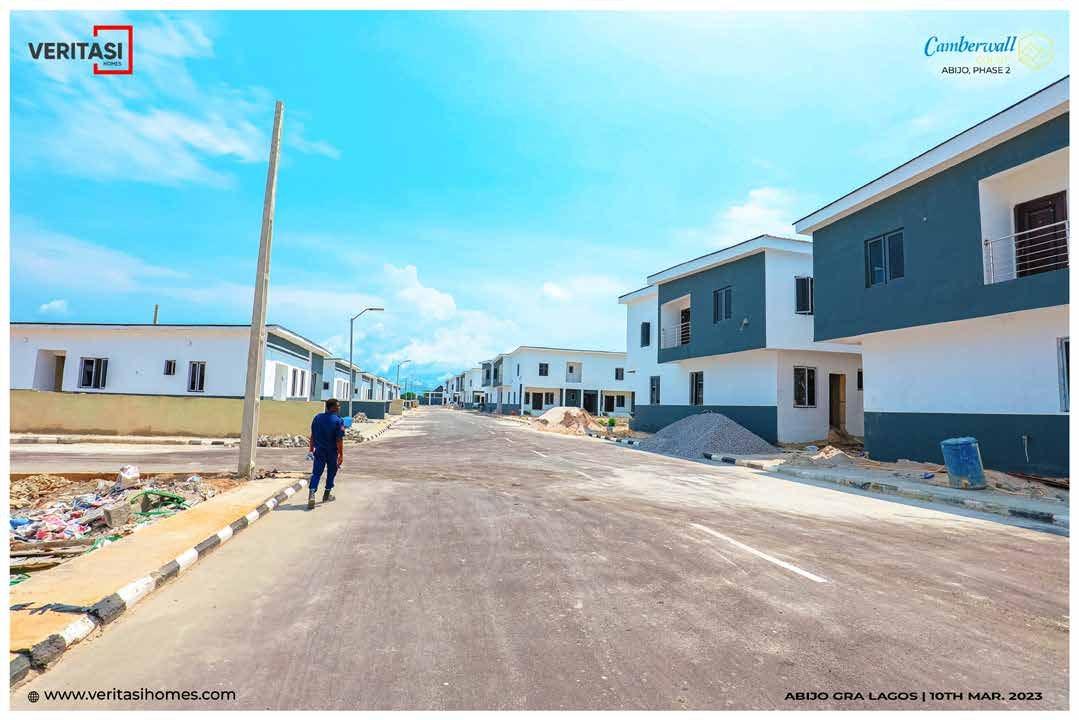 Internal estate road and houses at Camberwall Court Phase 2, Abijo, Lagos
